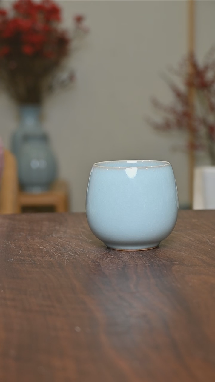 【闪购商品】其他微瑕天青釉无款暖心杯150毫升