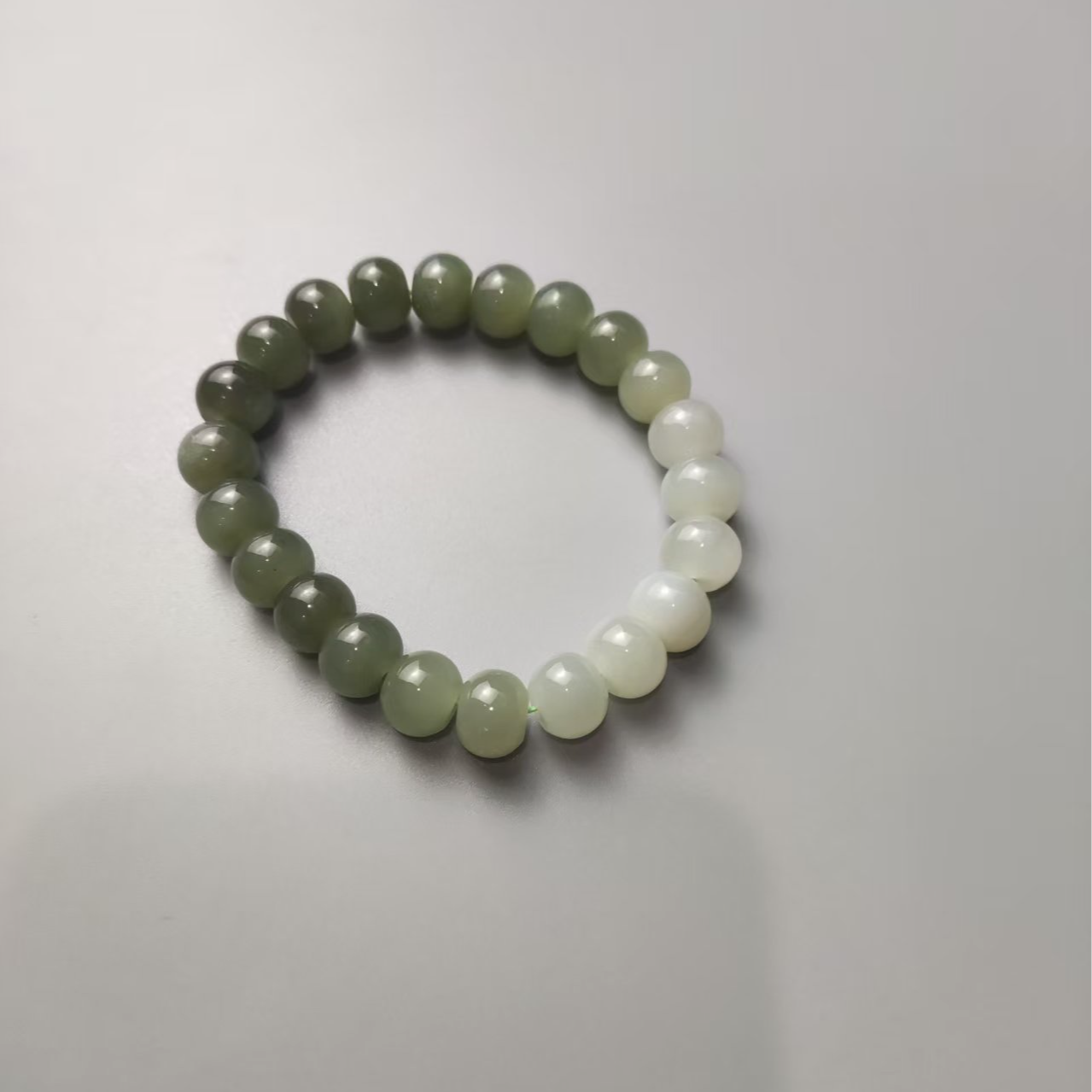 和田玉算盘珠渐变手串0574