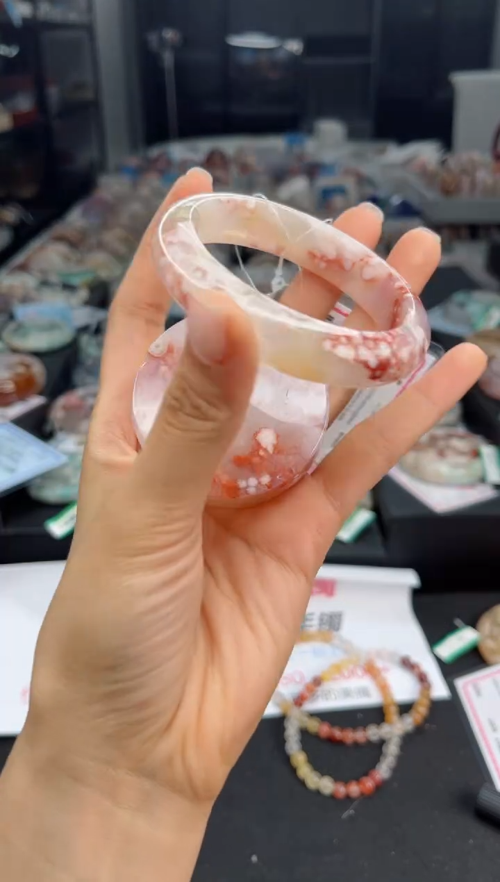 石英质玉手镯未镶嵌55圈口（赠送镯心）6590554