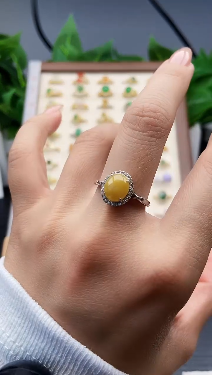 银S925镶嵌戒指翡翠12