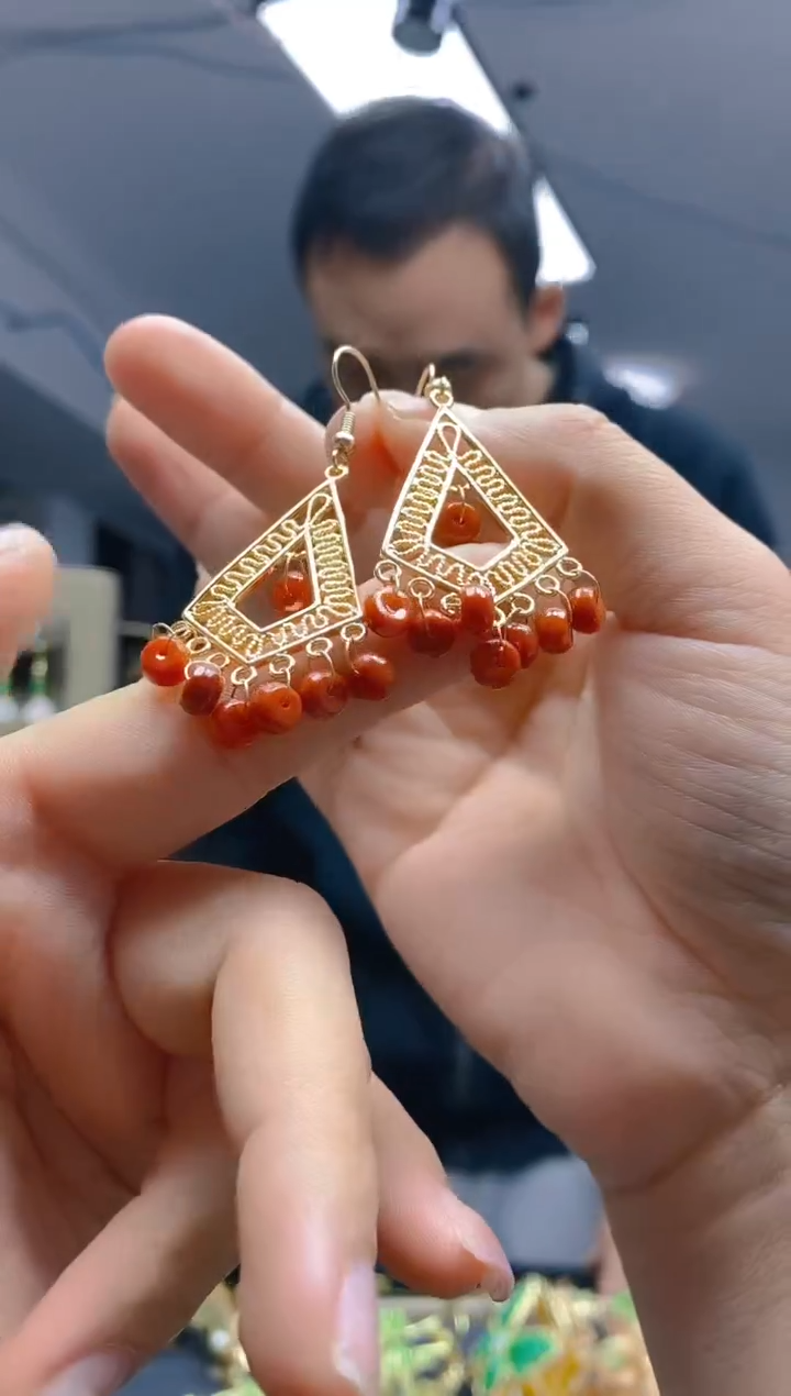 【闪购商品】翡翠耳饰合金0455翡翠耳钩