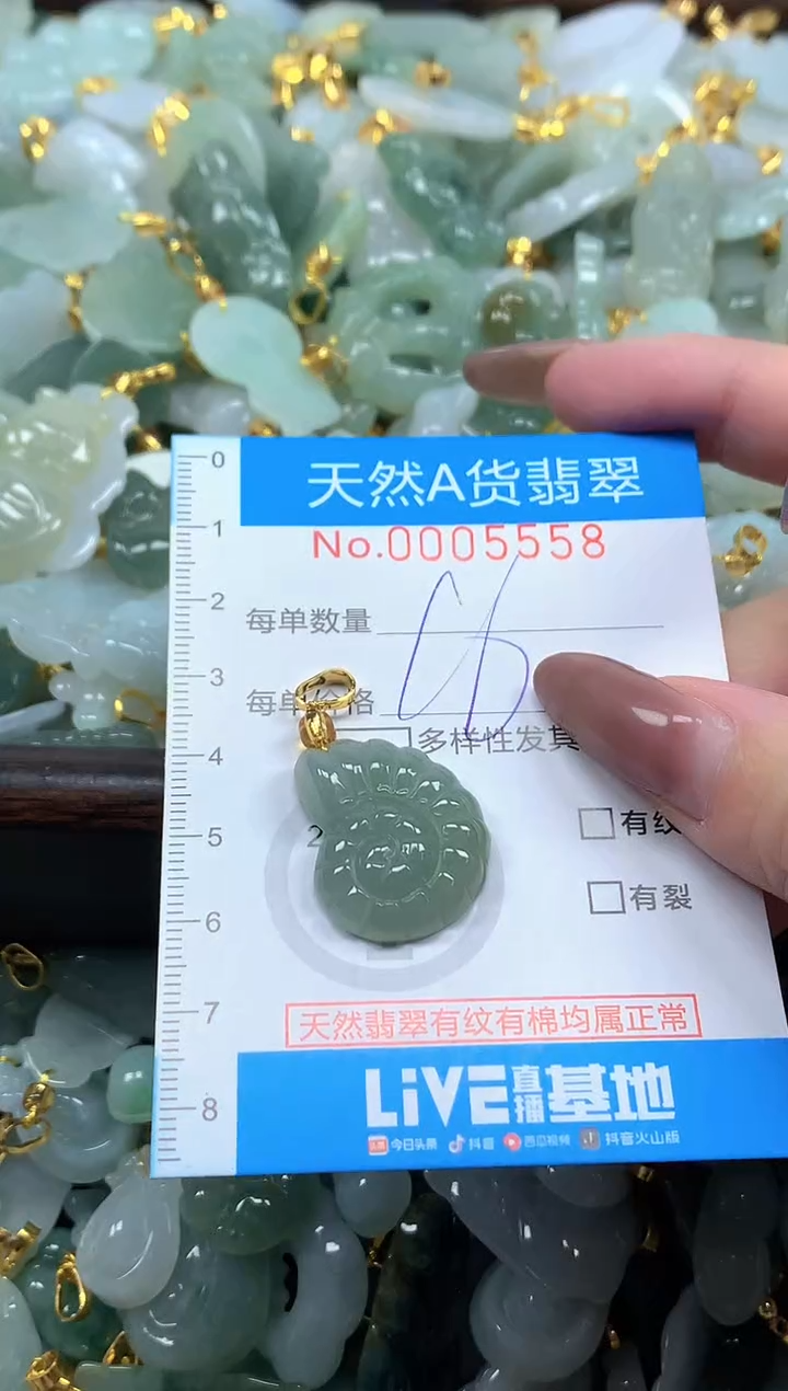 颈饰未镶嵌翡翠净货挂件-5558
