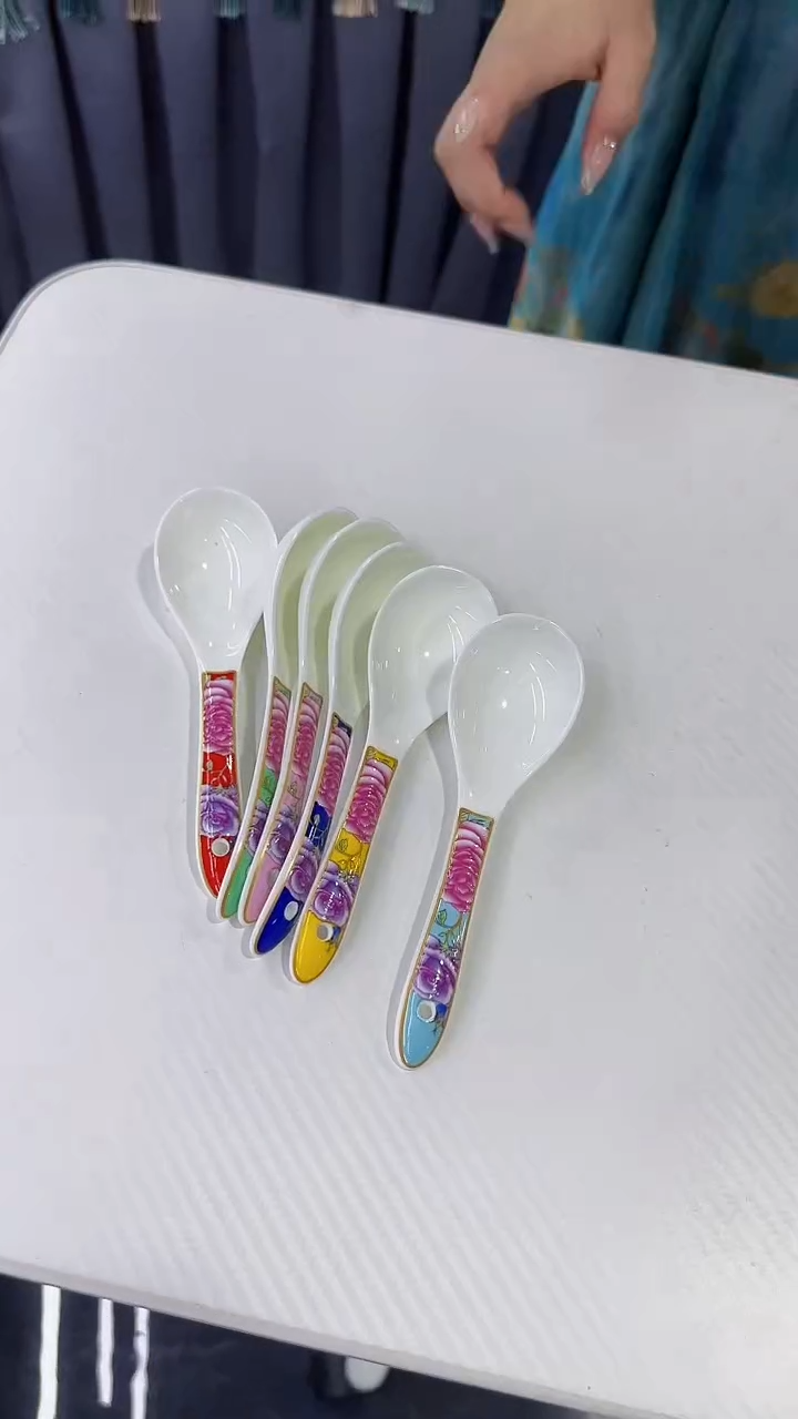 瓷片小勺子六个景德镇陶瓷