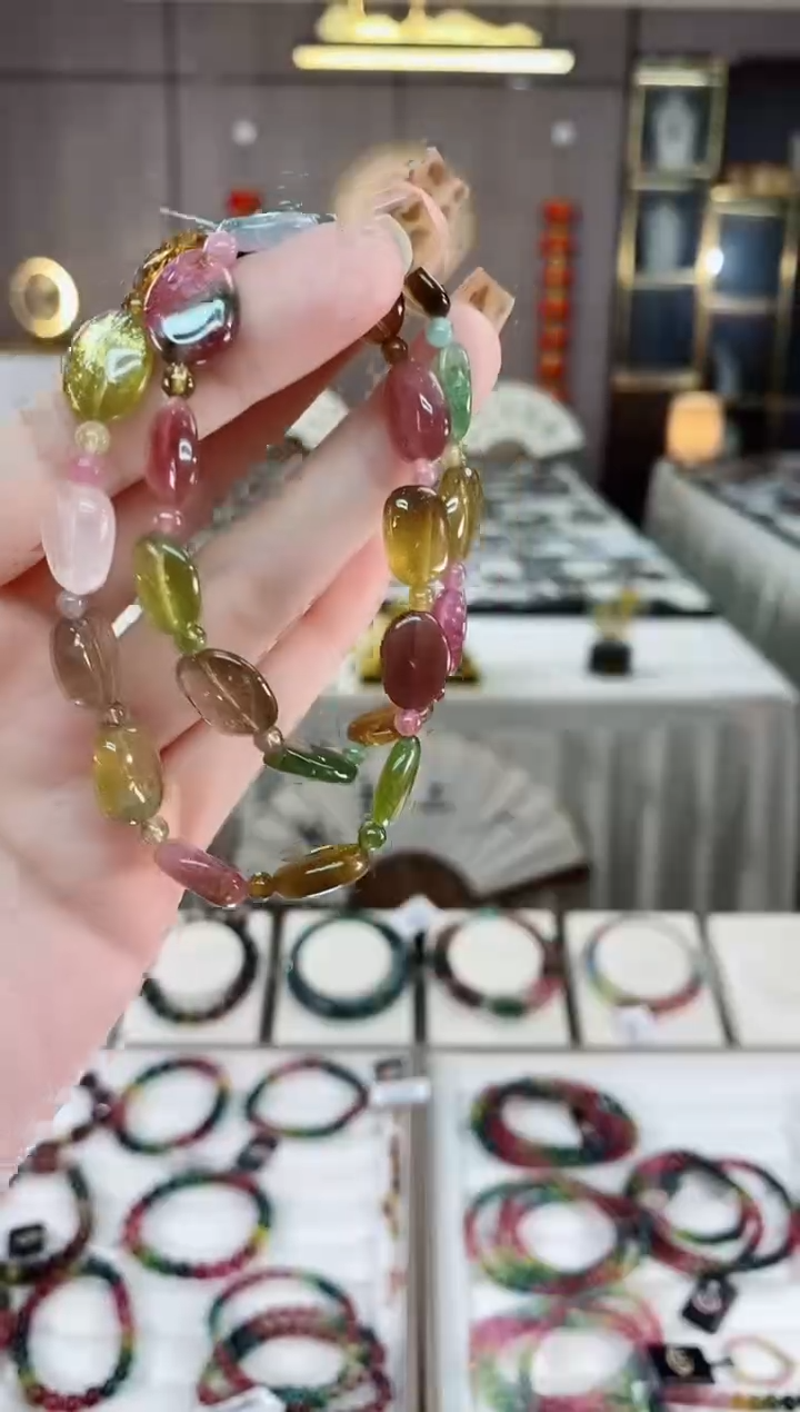 原石两圈手串未镶嵌碧玺dan一物一证