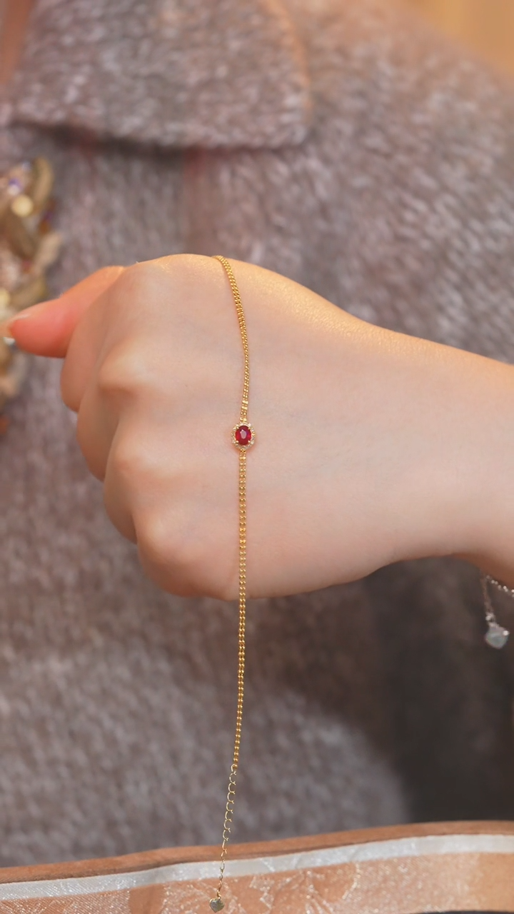 【闪购商品】红宝石手链18K金镶嵌（0.38ct）@@U6763