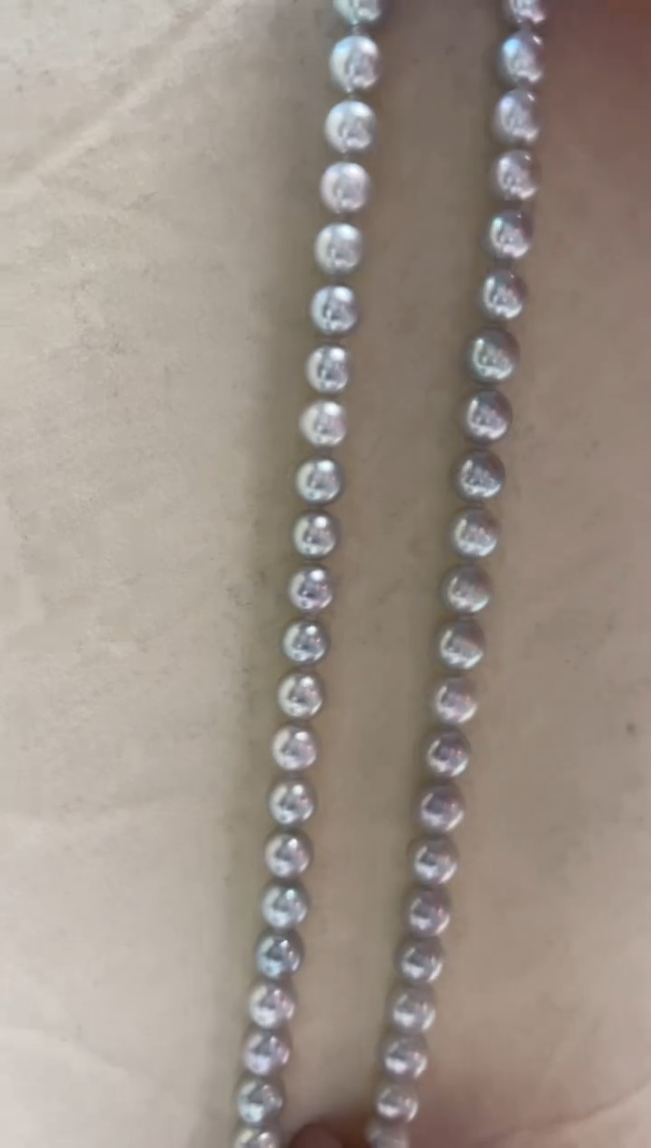 未镶嵌海水珍珠DA 灰珠串链 xt008 7-8