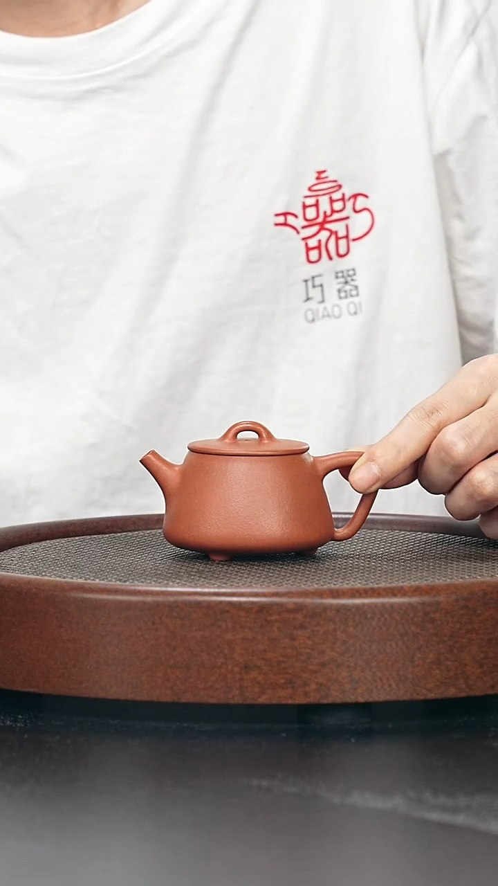 茶壶紫砂小高瓢-老红泥-全手工无添加-110cc
