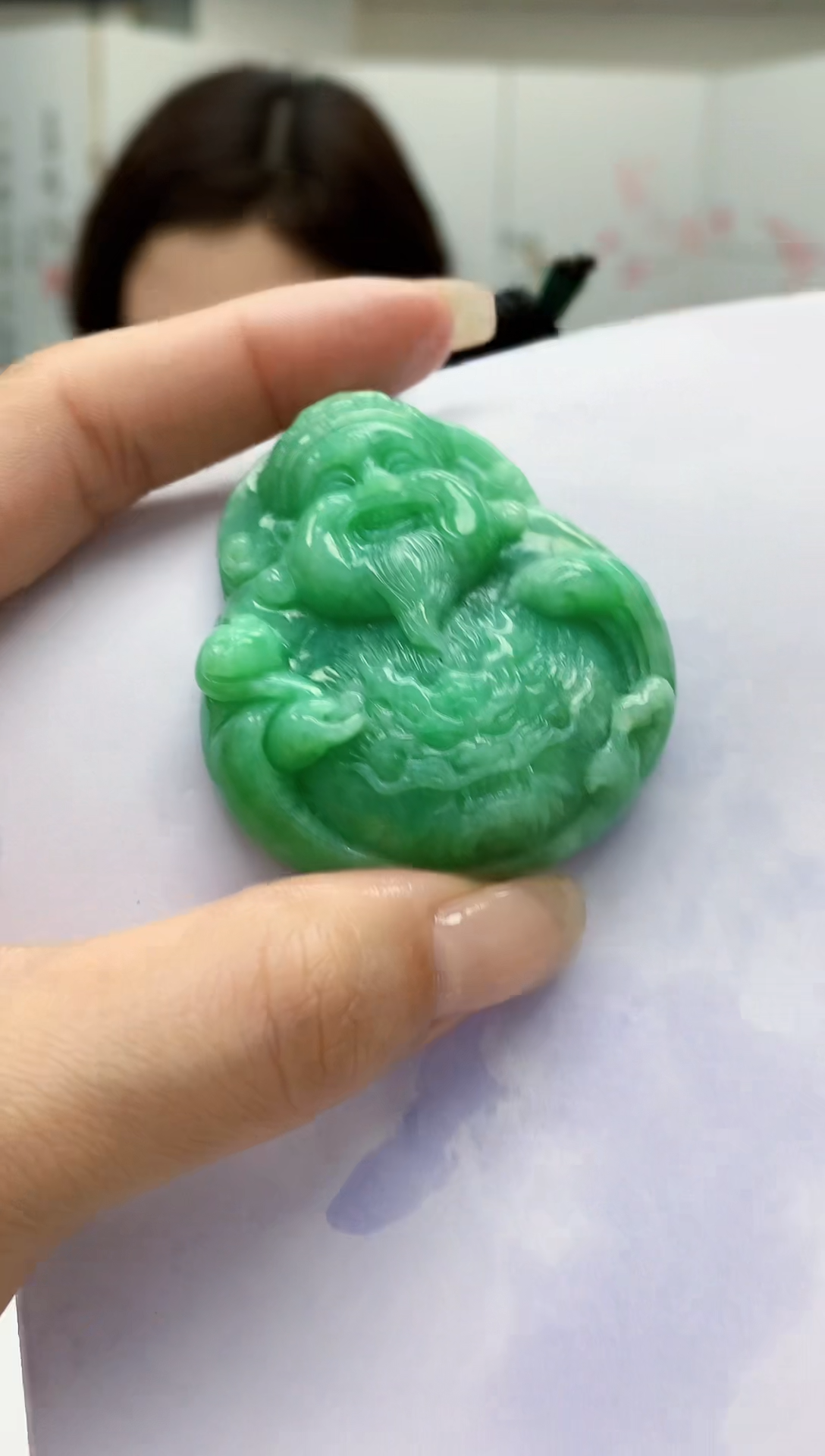 【闪购商品】定制翡翠未镶嵌4829lr-毛货挂件60