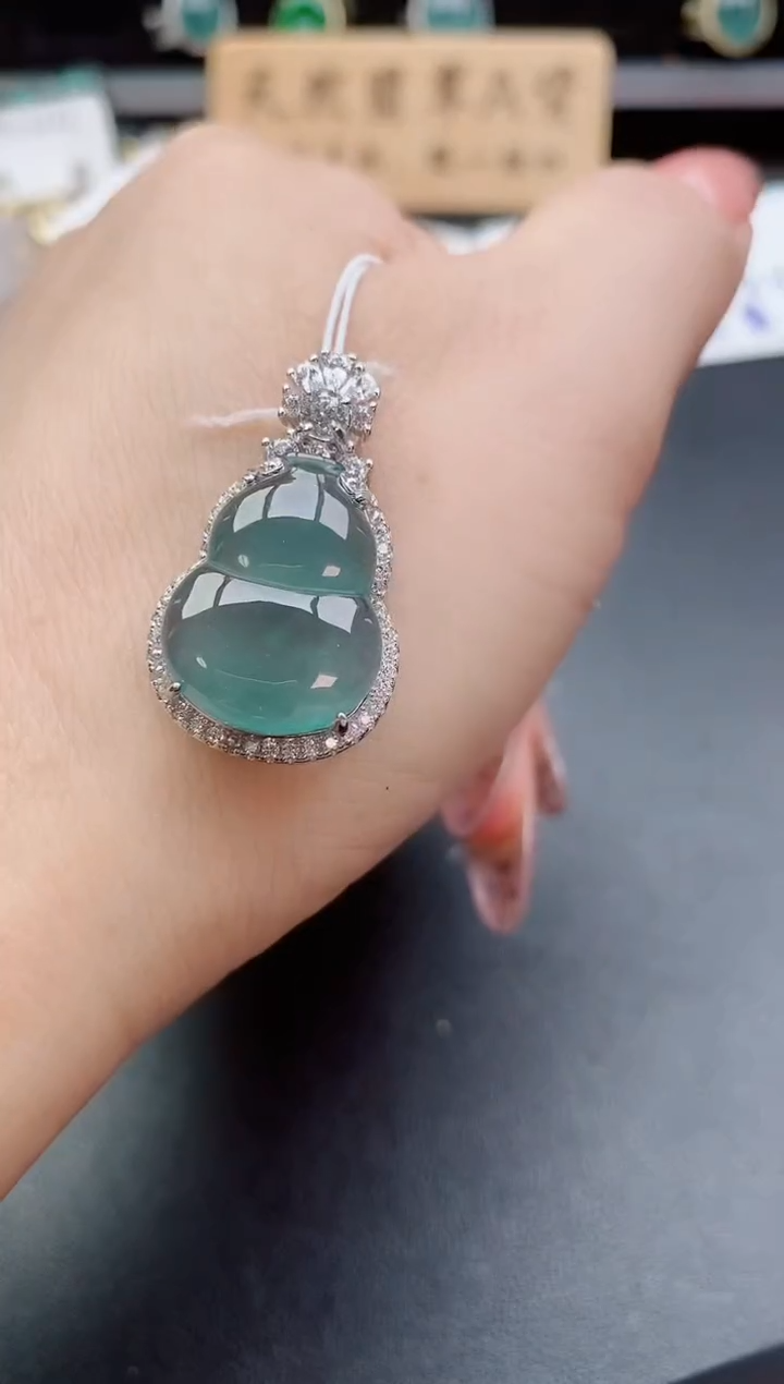 吊坠(赠链)银S925镶嵌翡翠2