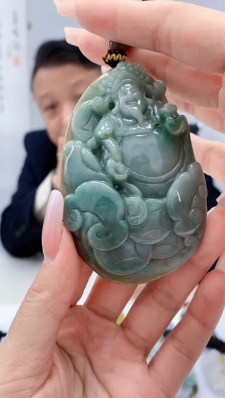 【闪购商品】定制翡翠未镶嵌4969lr-毛货挂件95