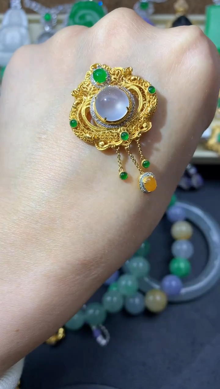 【闪购商品】翡翠颈饰18K金镶嵌554中国好珍宝