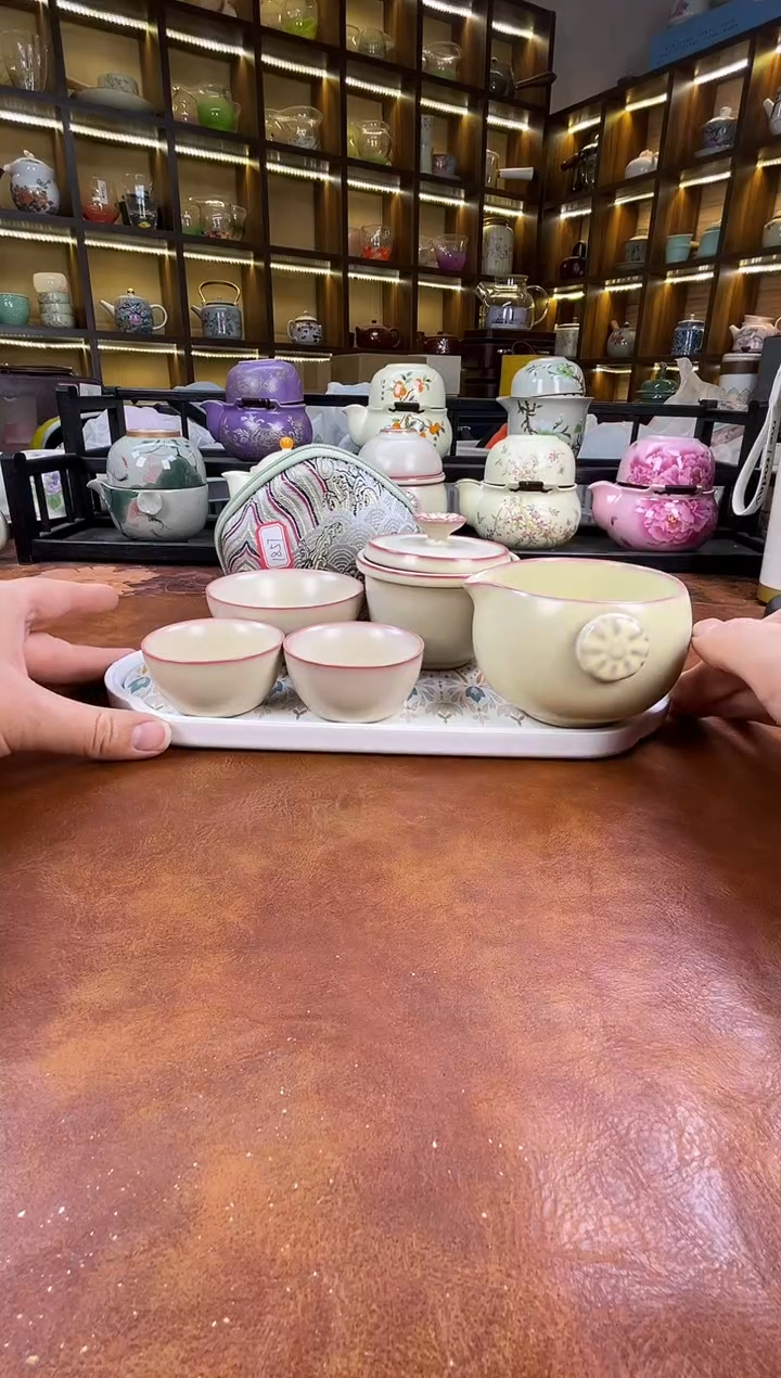 .古道源猪油冻旅行+金银错茶盘