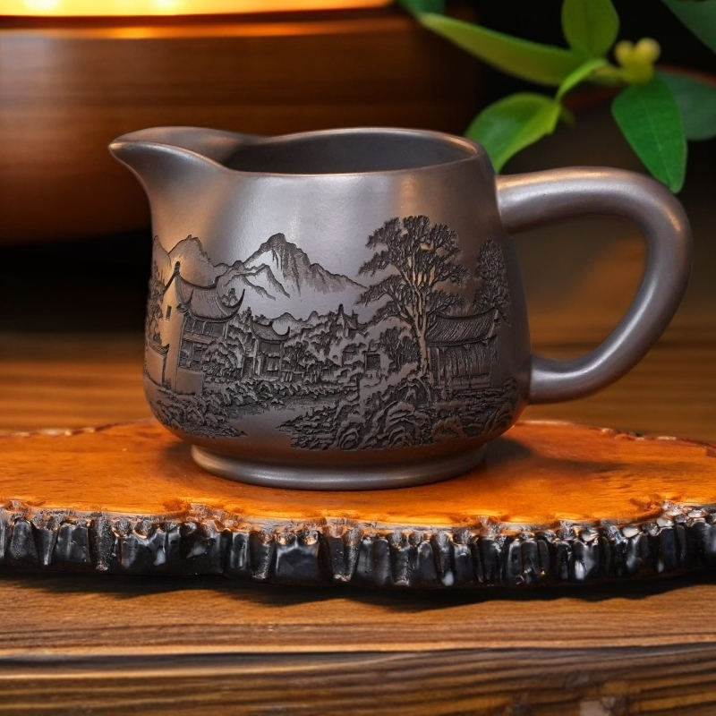 宜兴原矿正宗石黄公道杯上等紫砂杯纯手工制作主人杯喝茶器具