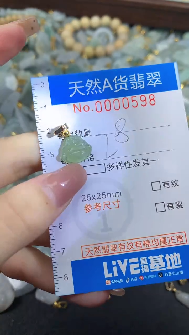 颈饰未镶嵌翡翠净货挂件-0598