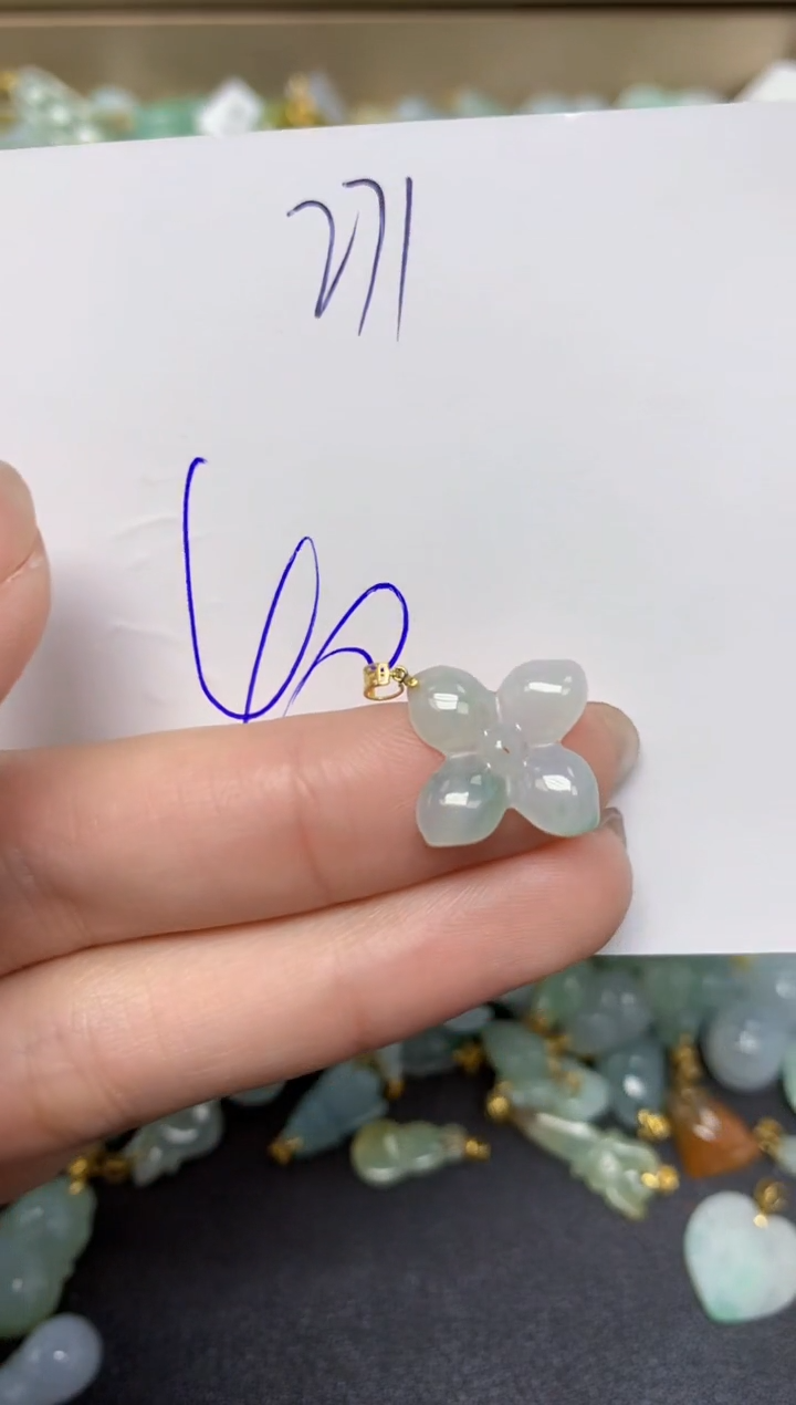 【闪购商品】翡翠颈饰18K金镶嵌天然翡翠A货