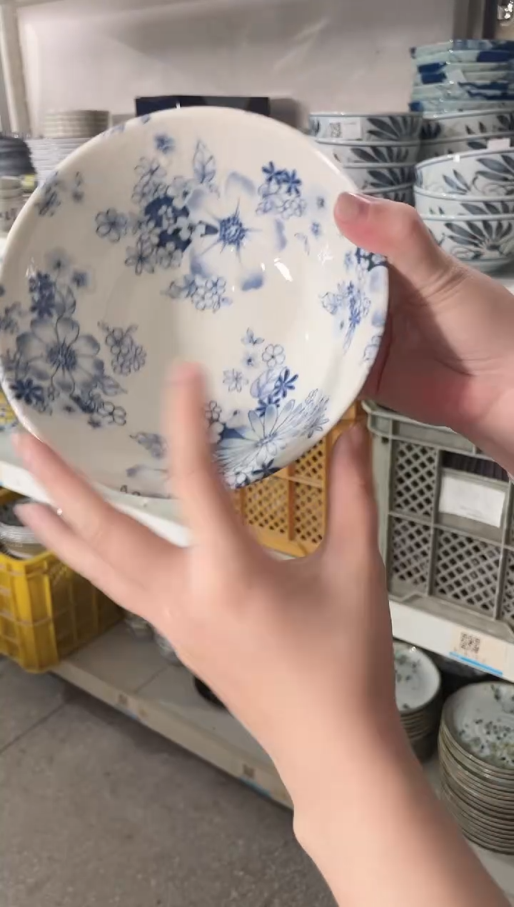 陶瓷【2只】花集6.1英寸螺纹碗 微瑕