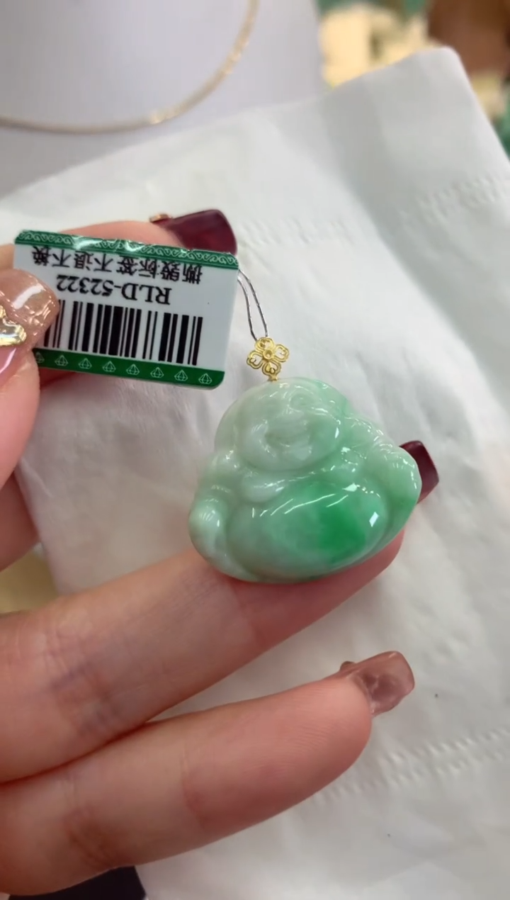 【闪购商品】翡翠吊坠(不含链)18K金镶嵌挂件