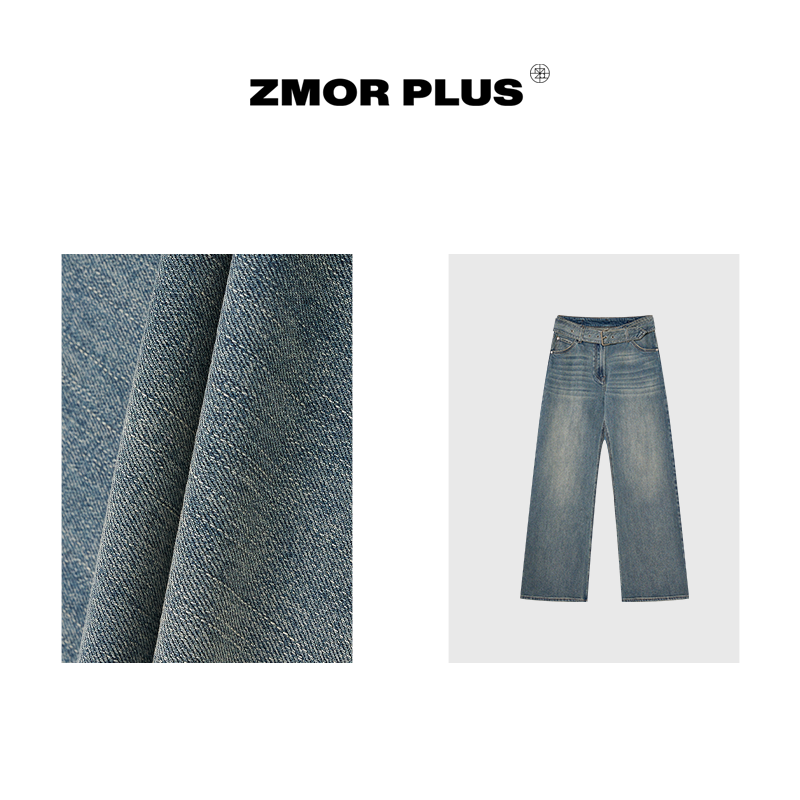 ZMOR+24新款 宽腰带复古洗水牛仔裤P24ACK1133