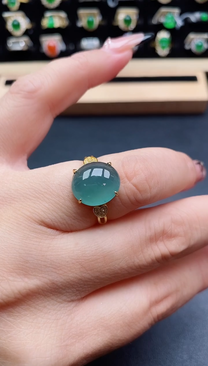 银S925镶嵌戒指翡翠212