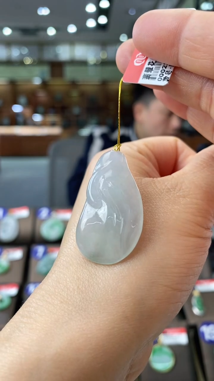 【闪购商品】翡翠颈饰未镶嵌双鱼牌