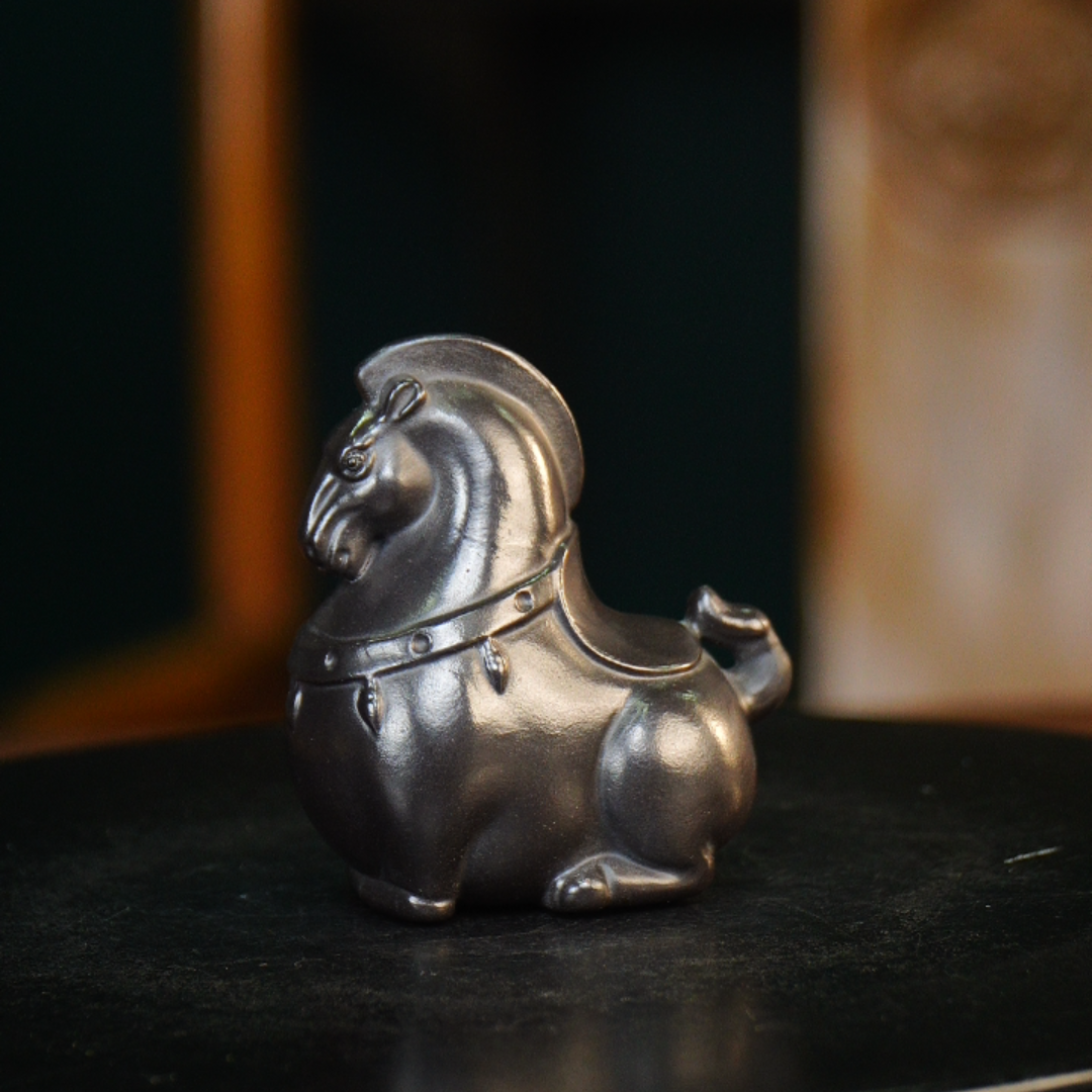 黑 唐马 宜兴摆件