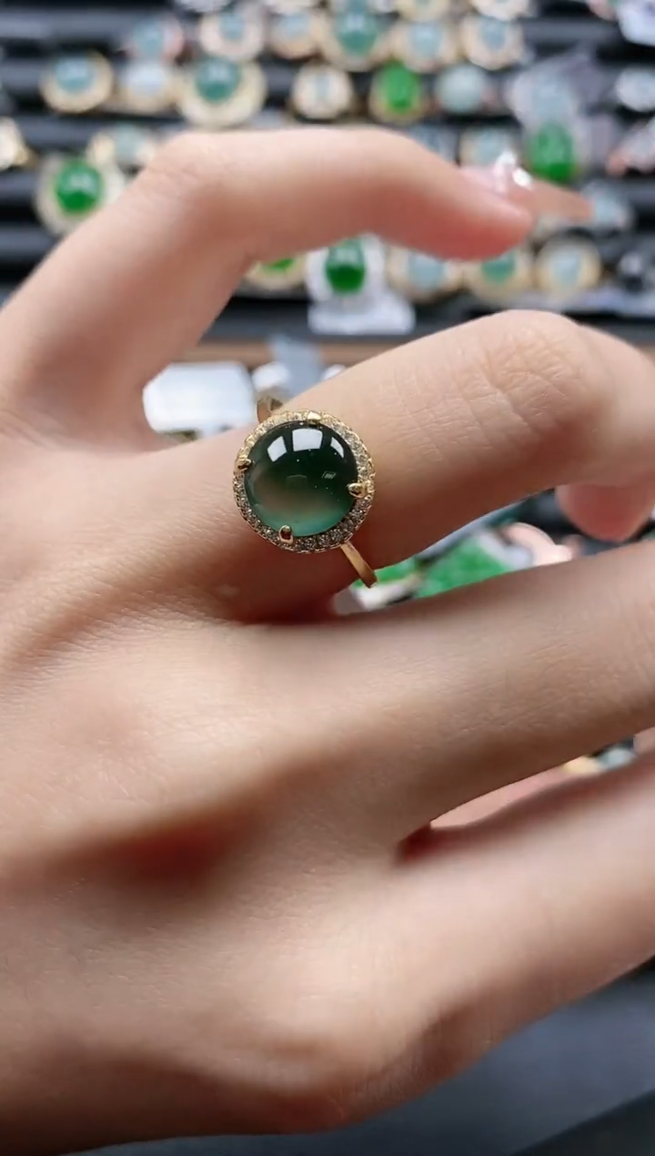 【闪购商品】翡翠戒指银S925镶嵌51511