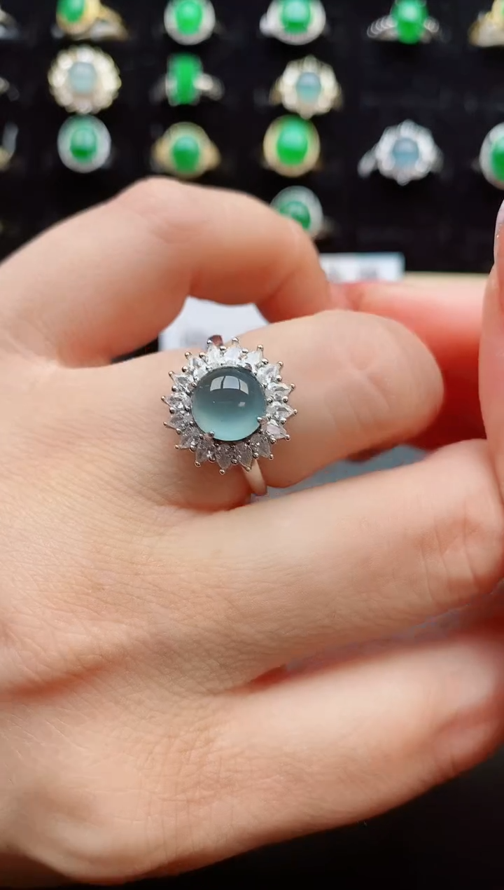 【闪购商品】翡翠戒指银S925镶嵌50800