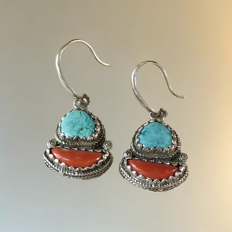 足银耳饰 蒙古元素 原创设计 气质复古民族风旭日乌优百搭古风