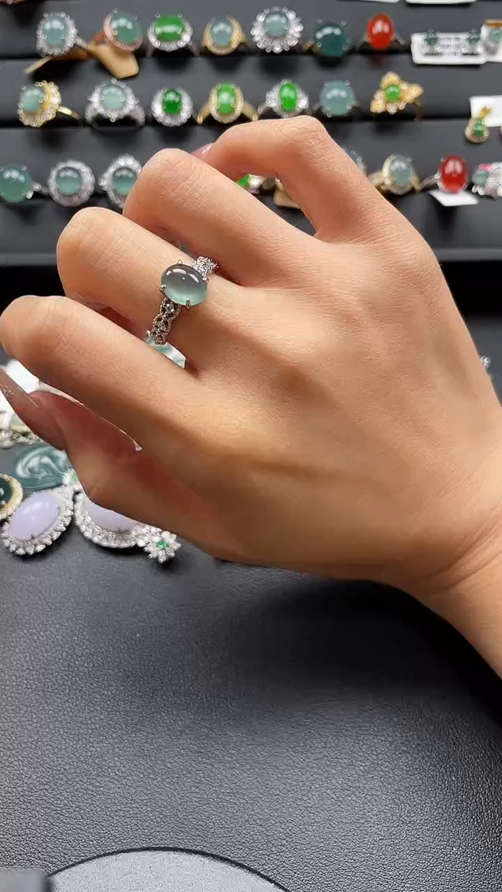 【闪购商品】翡翠戒指银S925镶嵌3567457