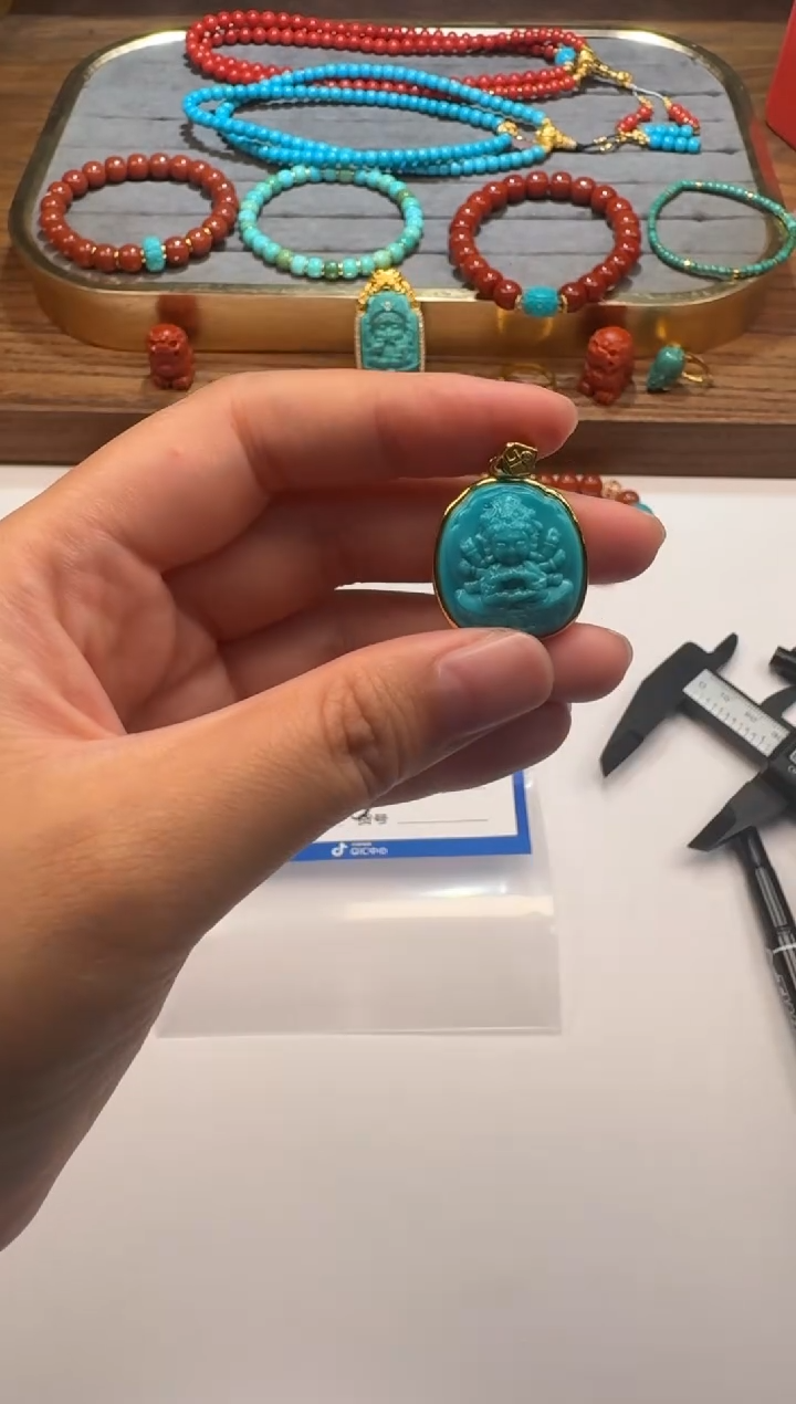 18K金镶嵌绿松石配饰配饰米**～配饰配饰