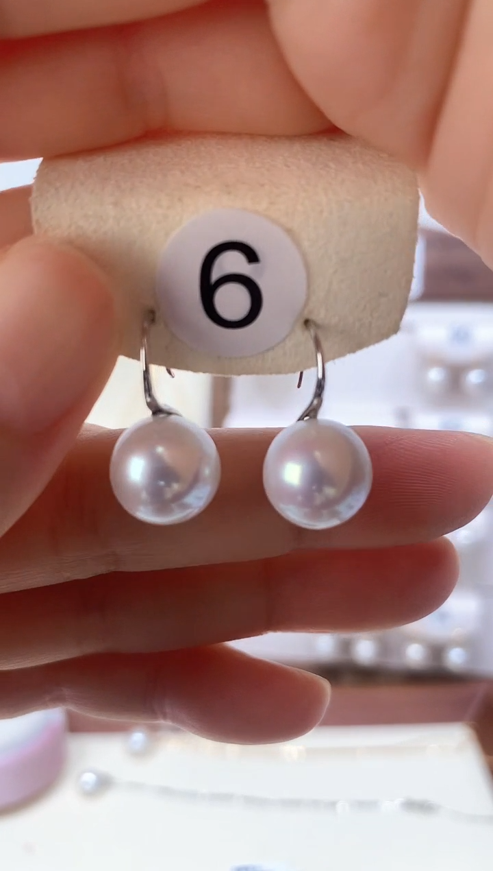 银S925镶嵌淡水珍珠耳饰高更鞋耳钩