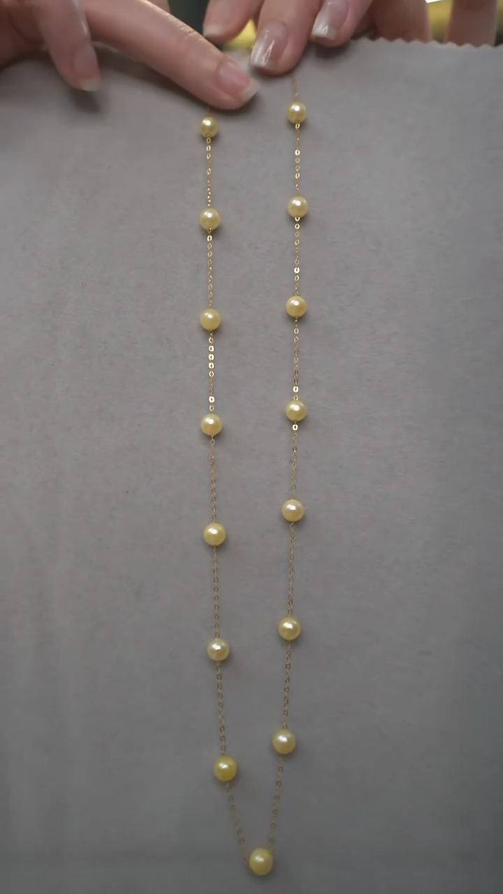 【闪购商品】海水珍珠颈饰18K金镶嵌通体18K金    海水满天星项链