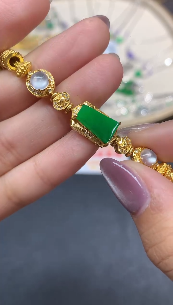 18K金镶嵌手链翡翠手链A10|19800