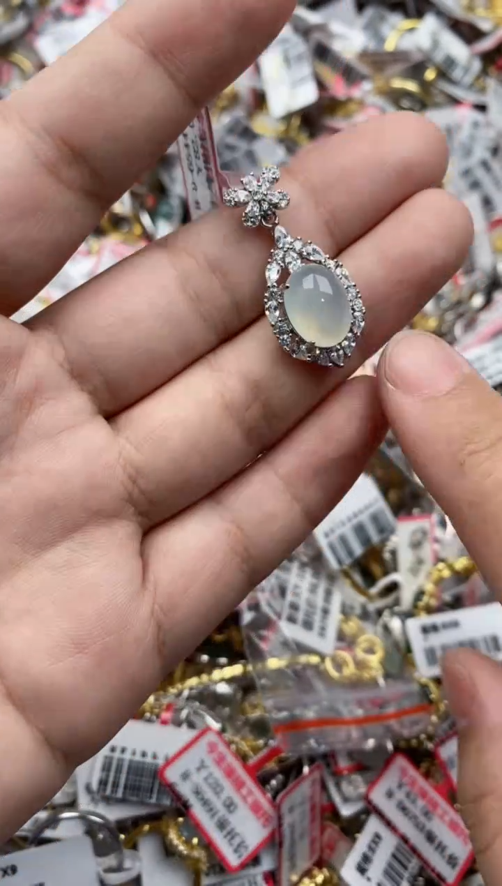 【闪购商品】翡翠戒指银S925镶嵌55555---5