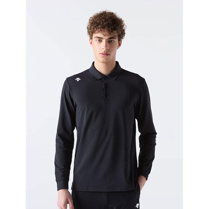 DESCENTE/迪桑特运动休闲POLO衫翻领长袖舒适打底男女SQ123UPL11