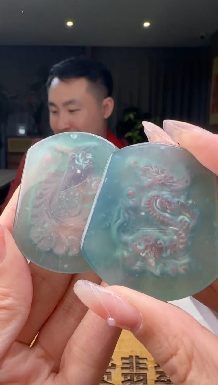 【闪购商品】翡翠吊坠(不含链)未镶嵌多样性发一对MM@@WS50207H01