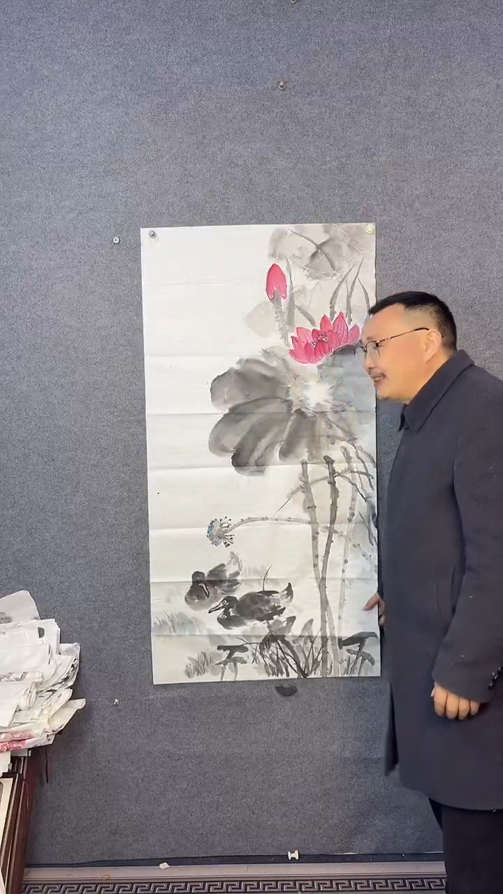 国画136*68吴铁成作品