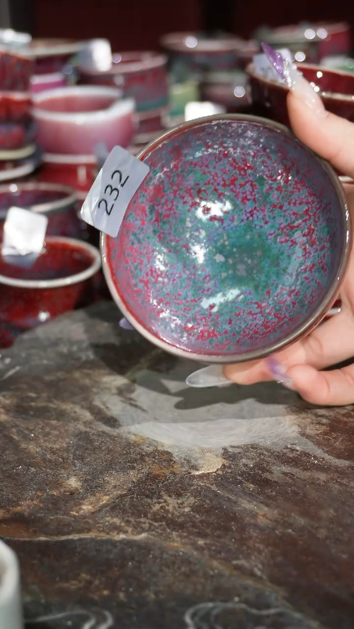 摆件陶精品窑变钧瓷茶器