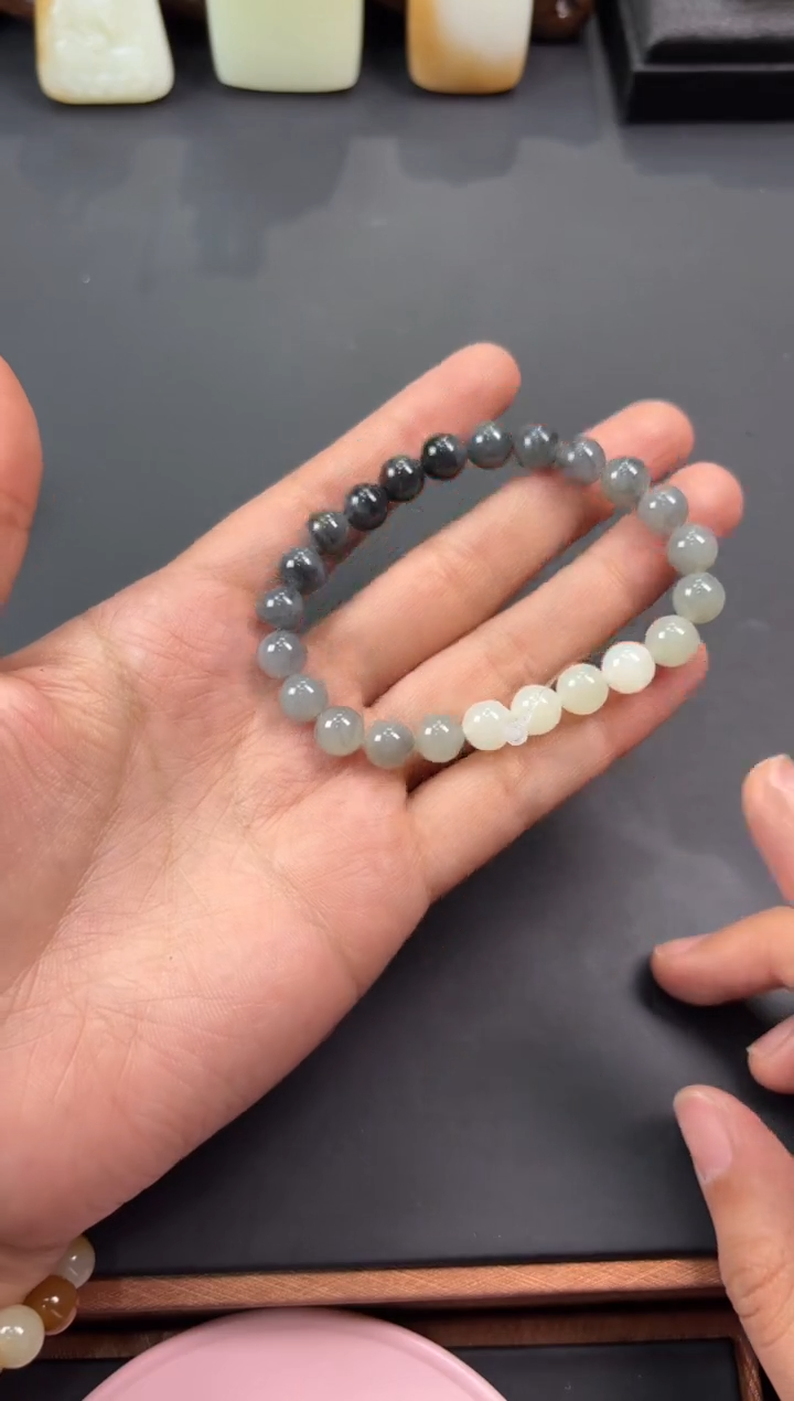 【闪购商品】和田玉手链未镶嵌若羌微色差卡8