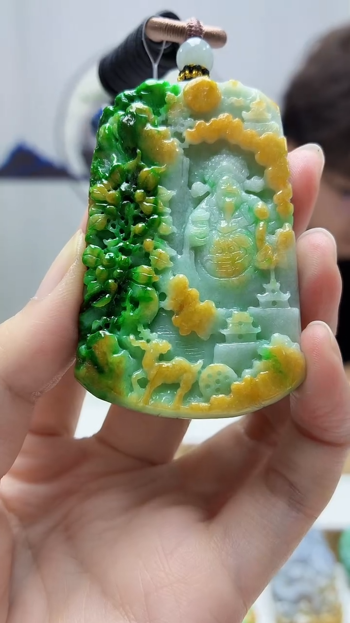未镶嵌定制翡翠4688zm-毛货挂件财神73