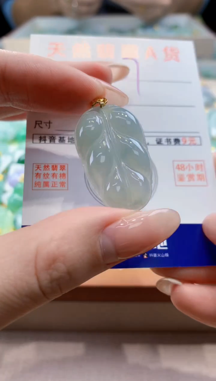颈饰未镶嵌翡翠 天然翡翠挂件 