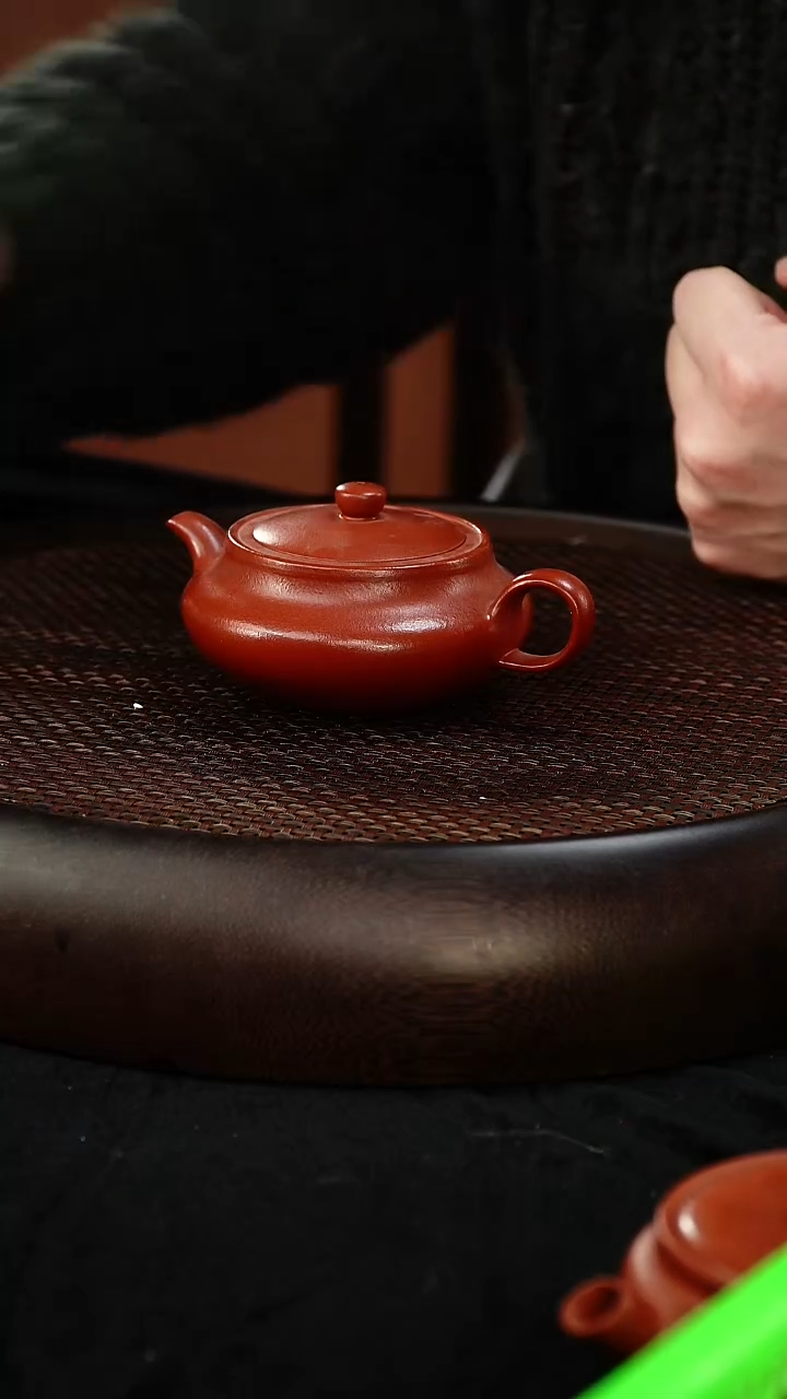 茶壶紫砂桑盘  朱泥