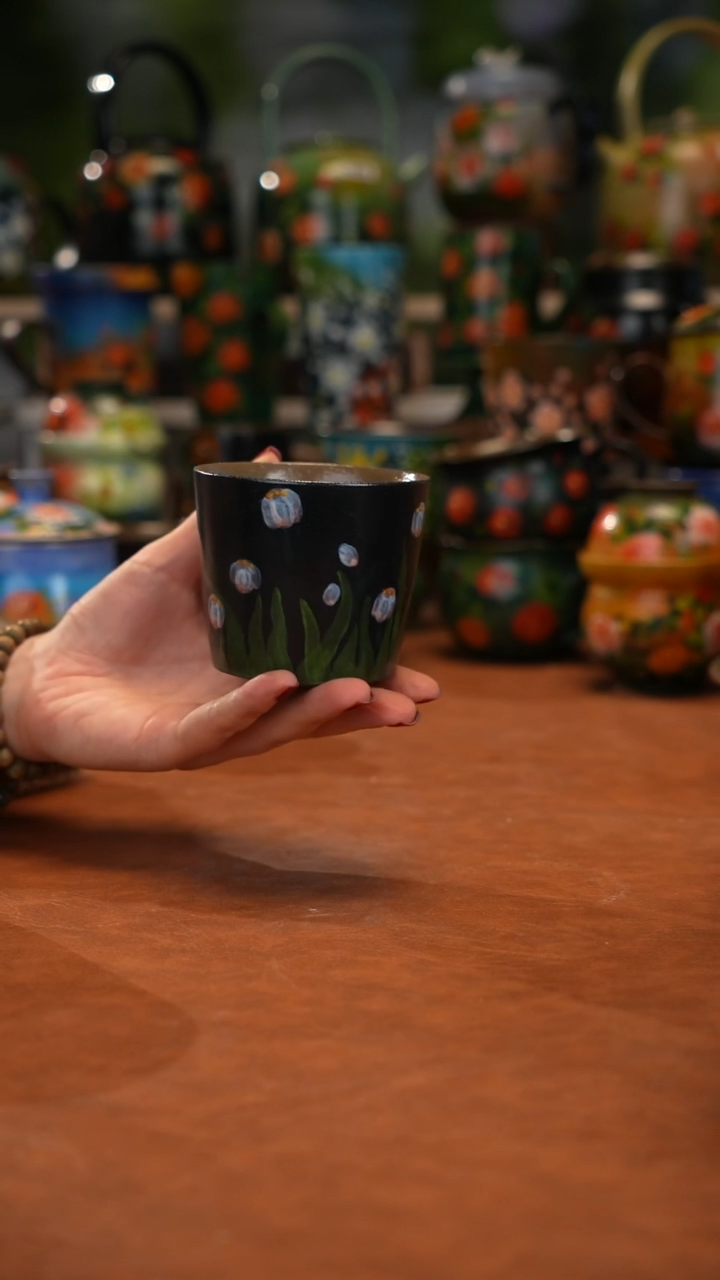 紫砂油画手绘釉下彩