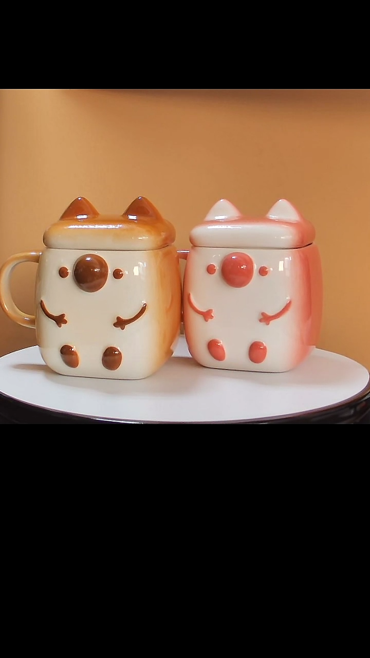 【闪购商品】吐司渐变陶瓷杯一对