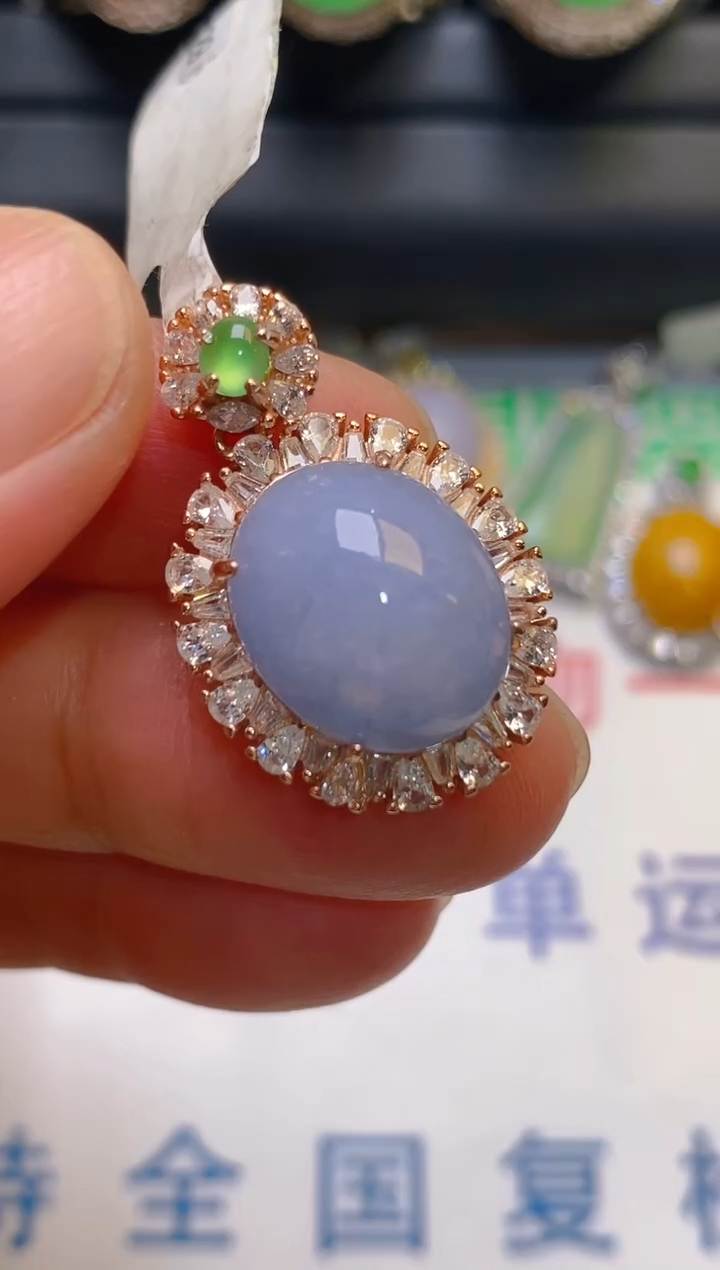 【闪购商品】翡翠耳饰银S925镶嵌天然A货翡翠1