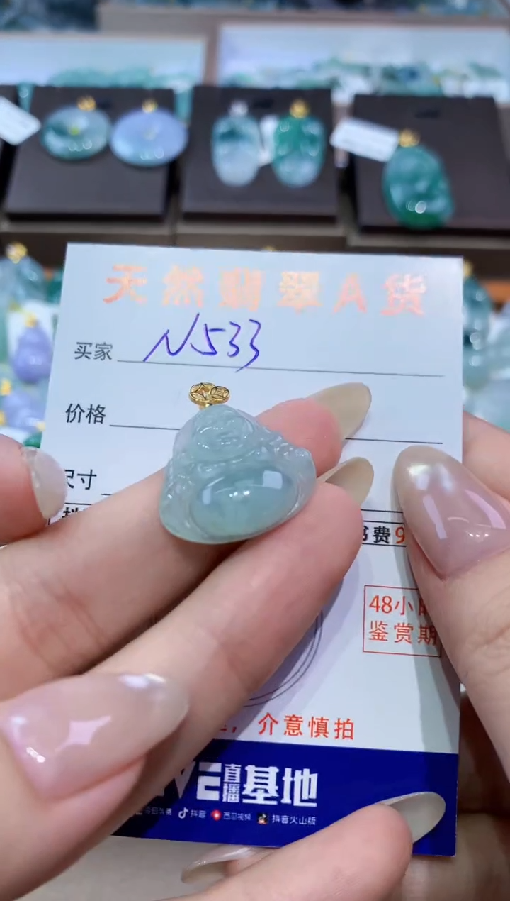 颈饰未镶嵌翡翠天然缅甸翡翠A货挂件 