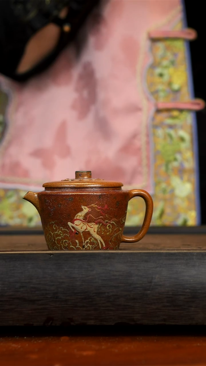【闪购商品】紫砂茶壶敦煌九色鹿汉瓦壶