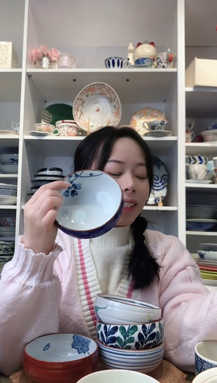 陶瓷【微瑕】有田烧蓝釉小圆碗11.5cm
