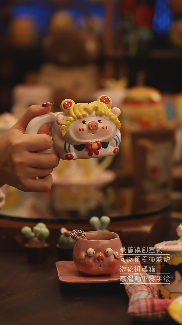 陶瓷景德镇可爱陶瓷釉下彩绘设计师款