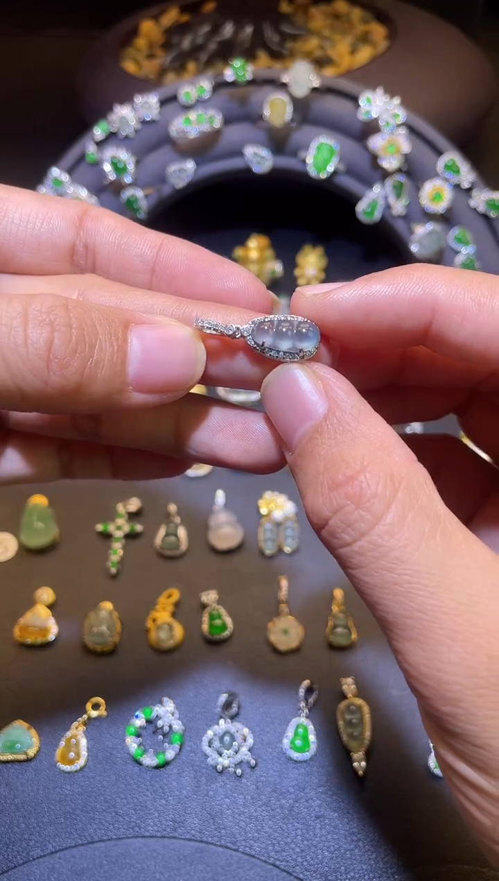 吊坠(不含链)银S925镶嵌翡翠1